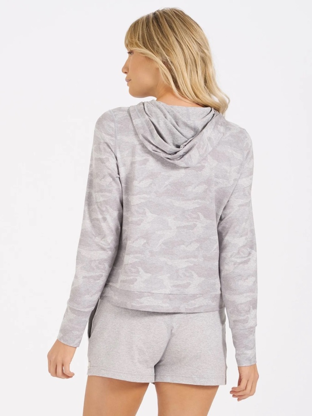 Vuori Halo Essential Hoodie Pale Heather Camo Sweatshirt - Picture 2 of 7